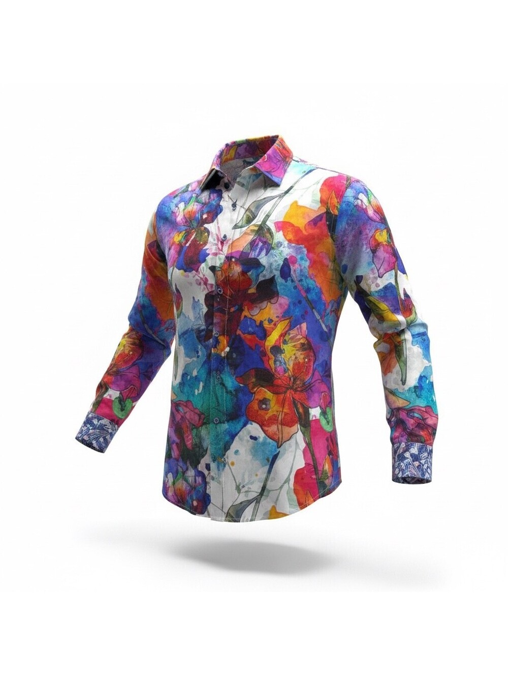 Robert Graham Floral Embroidered Button-Up Shirt 2XL Multicolor